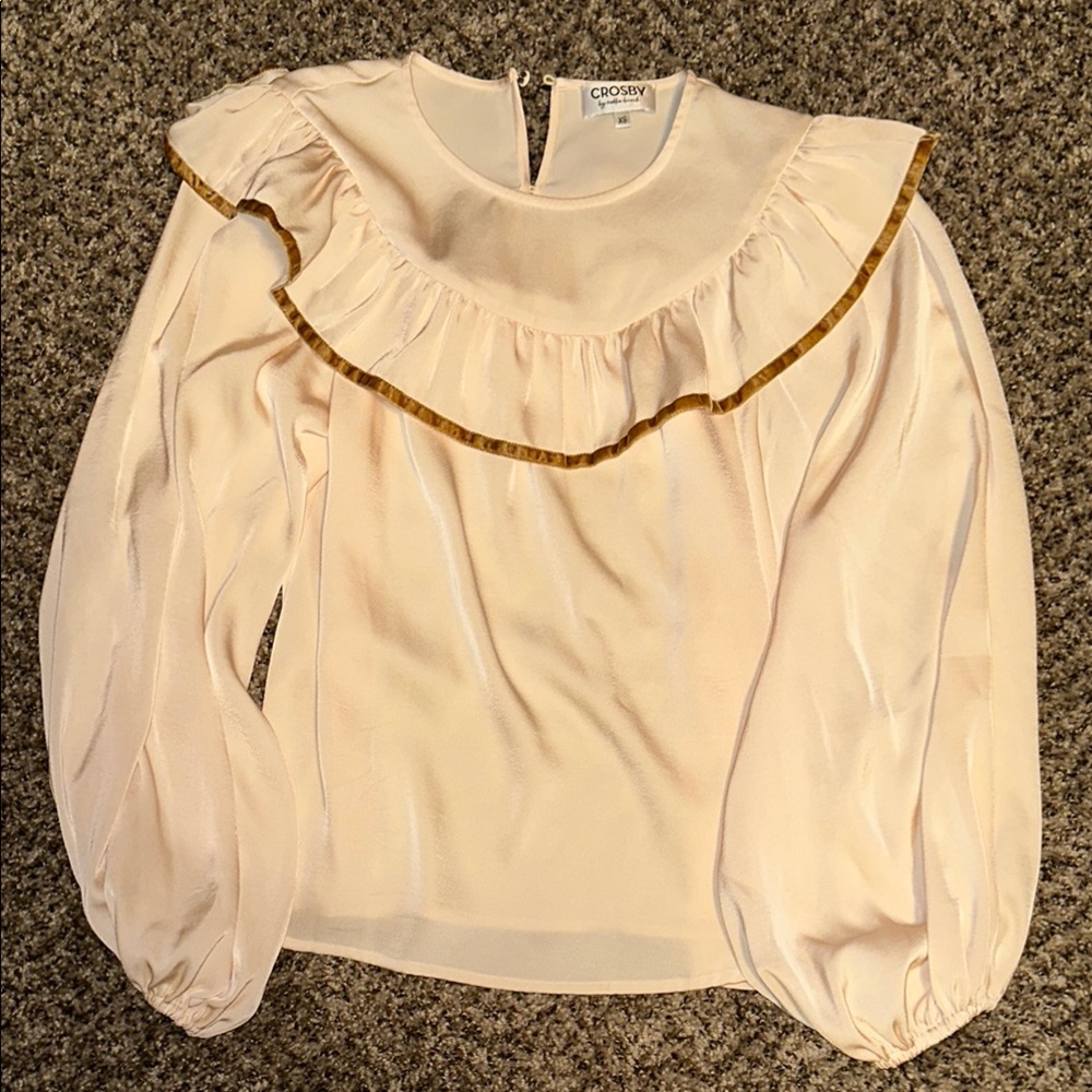 crosby. Women's Cream Ruffle Top